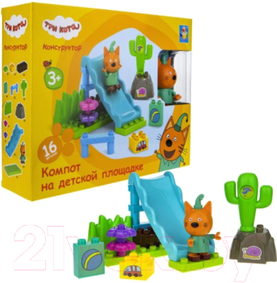 

Конструктор 1Toy, Три Кота Компот на детской площадке / Т19756