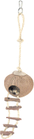 Игрушка для грызунов EBI Домик подвесной кокос с лесенкой / 533/133392 (коричневый) - 