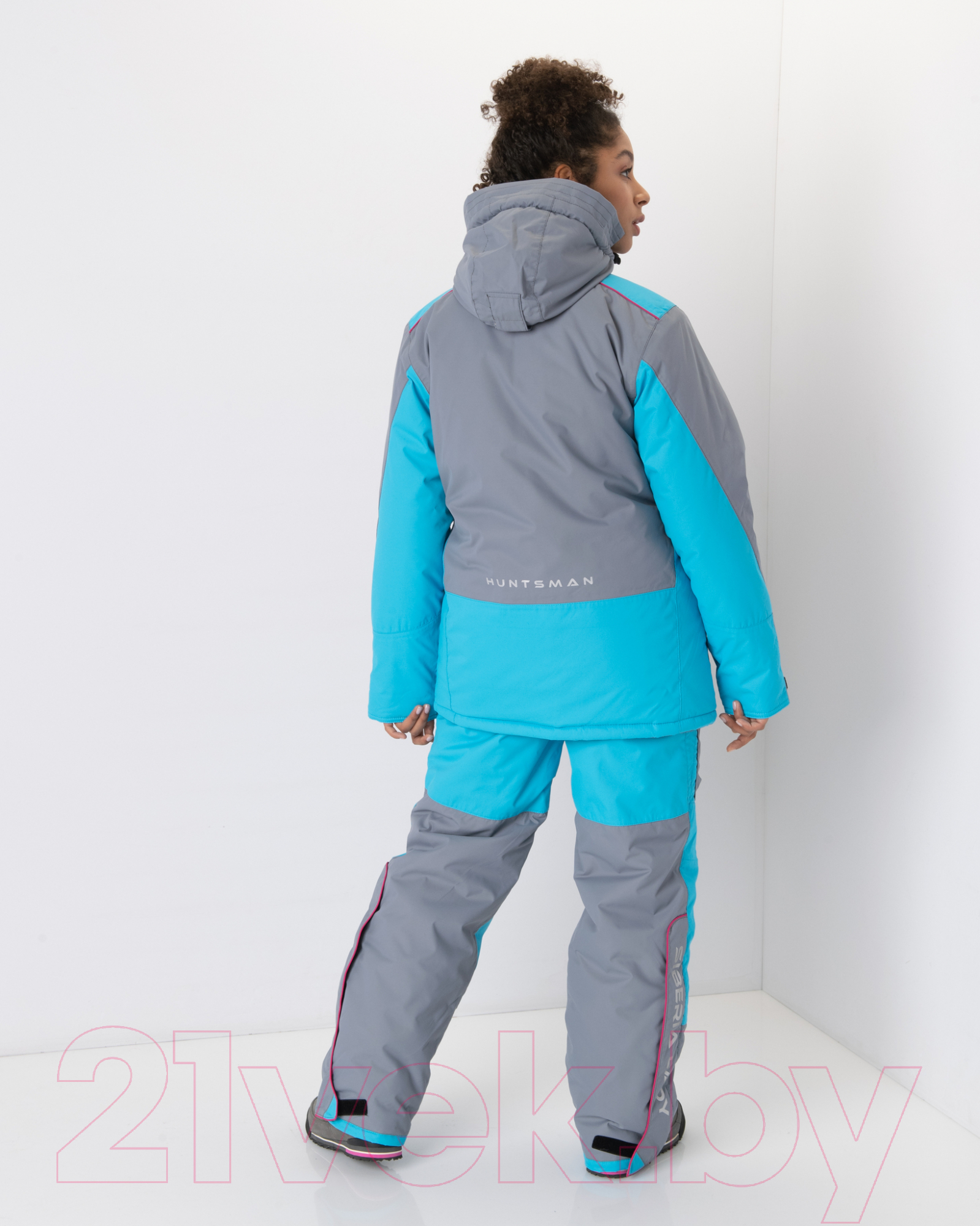 Костюм для охоты и рыбалки Huntsman Siberia зима Lady Breathable (р-р 44-46/158-164, серый/голубой) — фото 6