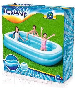 Надувной бассейн Bestway Blue Rectangular 54006 (262x175x51)