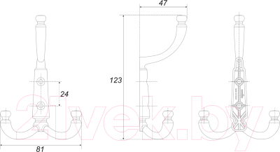 Крючок для одежды Boyard Dolce K350MAB.6