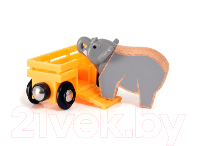 Вагон игрушечный Brio Вагончик со слоном / 33969
