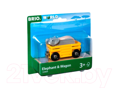 Вагон игрушечный Brio Вагончик со слоном / 33969