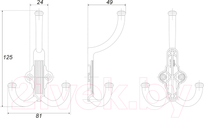 Крючок для одежды Boyard Rigata K351MAB.6