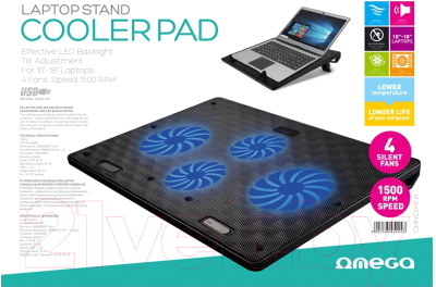 Подставка для ноутбука Omega OMNCP4FB
