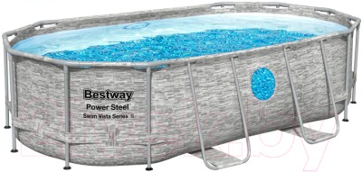 Каркасный бассейн Bestway Power Steel Swim Vista 56714 (427x250x100, с фильтр-насосом и лестницей)