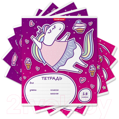 Изображение товара Тетрадь Erich Krause Единорожка / 51417 (18л, клетка)