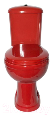 Унитаз напольный Оскольская керамика Дора Стандарт (горизонтальный выпуск, красный)