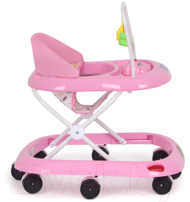 Ходунки Alis Маленький водитель 8 с силиконовыми колесами (розовый)