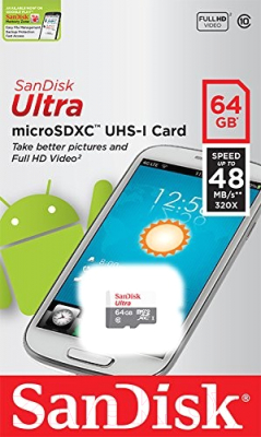 Карта памяти SanDisk Ultra MicroSDXC Class10 64GB (SDSQUNR-064G-GN3MN)