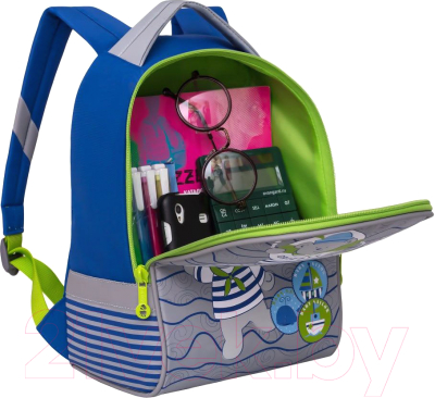 Детский рюкзак Grizzly RS-892-1 (синий/салатовый)