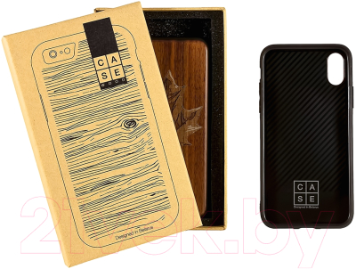 Чехол-накладка Case Wood для iPhone X (грецкий орех/клен)