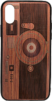 Чехол-накладка Case Wood для iPhone X (палисандр/фотоаппарат) - 