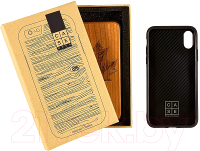 Чехол-накладка Case Wood для iPhone X (черешня/клен)