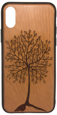 Чехол-накладка Case Wood для iPhone X (черешня/лето)