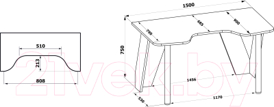 Геймерский стол Сокол-Мебель КСТ-116 (белый/черный)