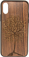 Чехол-накладка Case Wood для iPhone X (грецкий орех/лето) - 