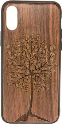 Чехол-накладка Case Wood для iPhone X (грецкий орех/лето)