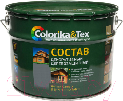 Защитно-декоративный состав Colorika & Tex 10л (макассар)
