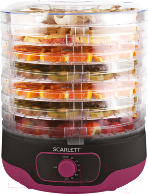 Сушилка для овощей и фруктов Scarlett SC-FD421012 (черный/ягодный)