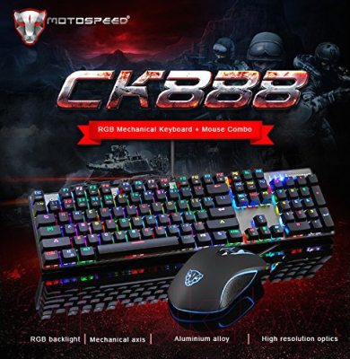 Клавиатура+мышь Motospeed CK888 RGB