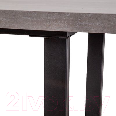 Обеденный стол Listvig Saber 140 раздвижной (бетон светлый/черный)