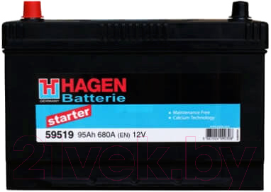 Автомобильный аккумулятор Hagen L+ / 59502 (95 А/ч)