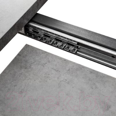 Обеденный стол Listvig Лотус 140 раздвижной (бетон чикаго/темно-серый)