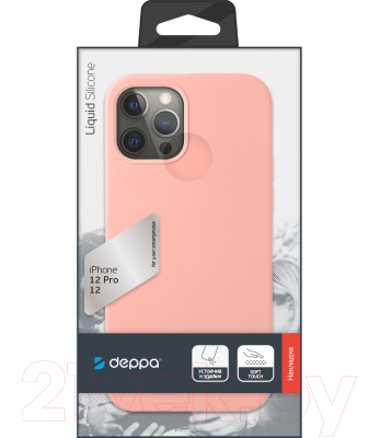 Чехол-накладка Deppa Liquid Silicone Pad для iPhone 12/12 Pro / 87712 (розовый)