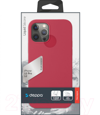 Чехол-накладка Deppa Liquid Silicone Pad для iPhone 12/12 Pro / 87780 (красный)