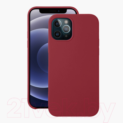 Чехол-накладка Deppa Liquid Silicone Pad для iPhone 12/12 Pro / 87780 (красный)