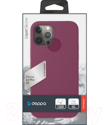 Чехол-накладка Deppa Liquid Silicone Pad для iPhone 12/12 Pro / 87781 (бургунди)