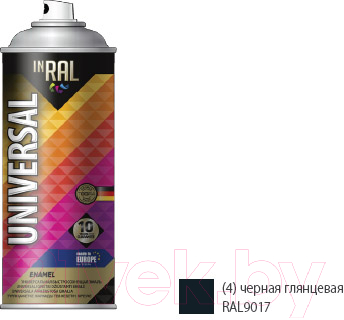 Эмаль Inral 26-7-6-004 (400мл, черный глянец)