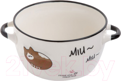 Суповая тарелка Perfecto Linea Миу-Миу 18-314002 (коричневый кот)