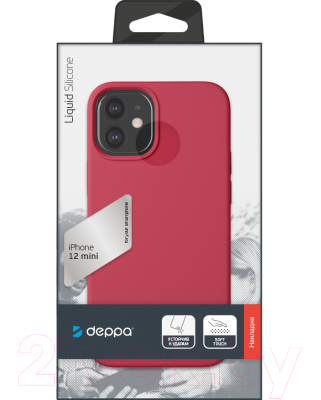 Чехол-накладка Deppa Liquid Silicone Pad для iPhone 12 Mini / 87786 (красный)