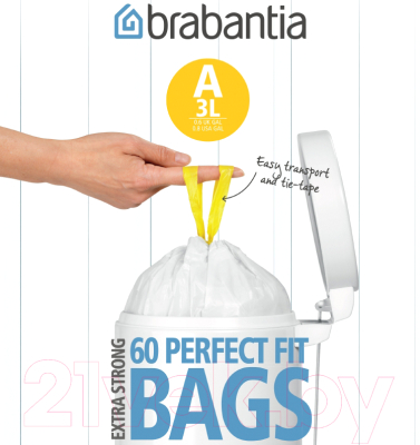 

Пакеты для мусора Brabantia, PerfectFit A 3л / 348983