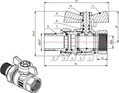 Шаровой кран AV Engineering AVE094012