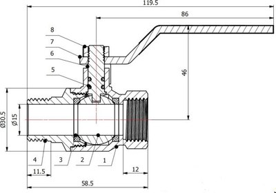 Шаровой кран AV Engineering AVE091012