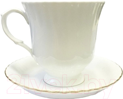 Чашка с блюдцем Cmielow i Chodziez Iwona / B164-8202I07 (золотая обводка)