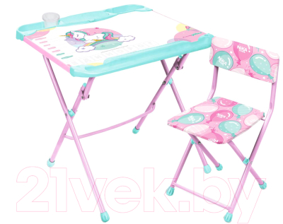 Комплект мебели с детским столом Ника Единорог / КНД5-М/1