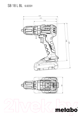 Профессиональная дрель-шуруповерт Metabo SB 18 L BL (602331840)