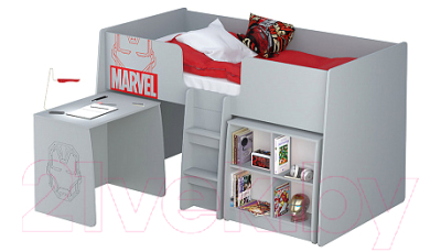 Письменный стол Polini Kids Marvel 4105 Железный человек (серый)