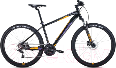 Велосипед Forward Apache 27.5 3.2 Disc 2021 / RBKW1M37G051 (19, черный/оранжевый)