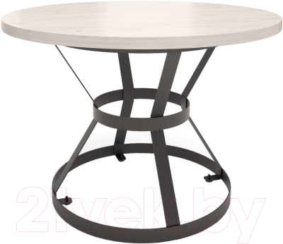 Обеденный стол Millwood Дублин Л D110x75 (дуб белый/металл черный)