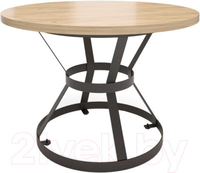 Обеденный стол Millwood Дублин Л D120x75 (дуб золотой/металл черный)