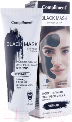 Маска для лица кремовая Compliment Black Mask Детокс и Сияние (80мл)