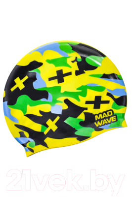 Шапочка для плавания Mad Wave Camouflage (желтый)