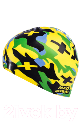 Шапочка для плавания Mad Wave Camouflage (желтый)