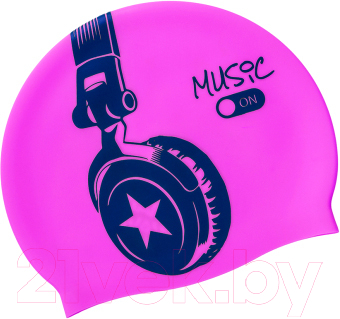 Шапочка для плавания Mad Wave Music (розовый)