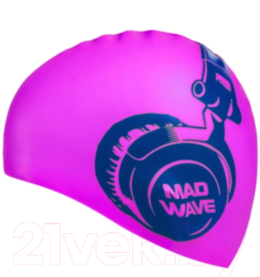 Шапочка для плавания Mad Wave Music (розовый)